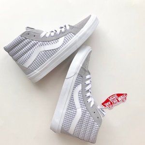 Vans Grey & White Gingham Sk8-Hi Tops